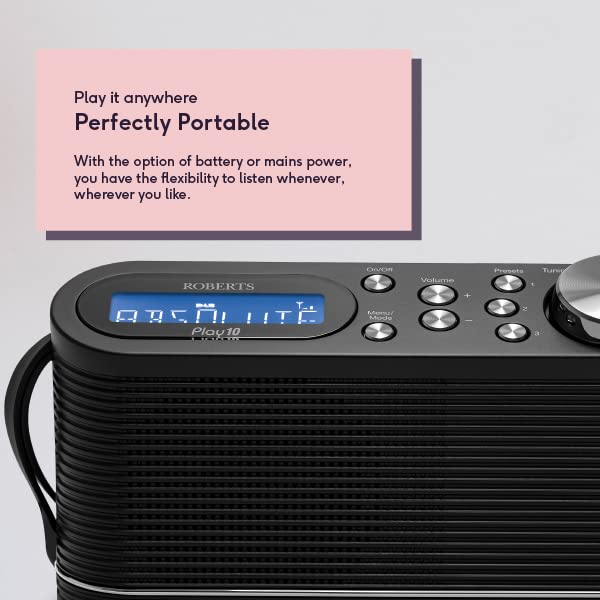 Roberts Play10 Black DAB/DAB+ FM Digital Radio