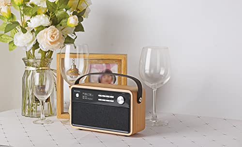 Rustic Oak Vintage Retro Wireless Alarm Speaker
