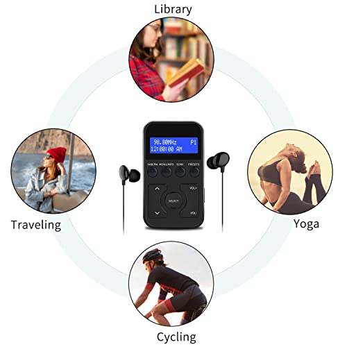 MangoKit Black Pocket DAB Radio with Earphones