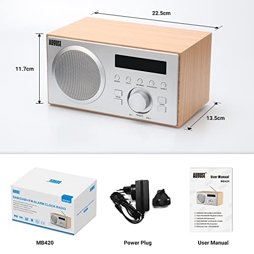 August MB420 DAB+ Bluetooth Speaker with Alarm