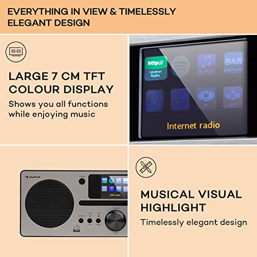 Auna Portable DAB Radio CD Player - Bluetooth, AUX