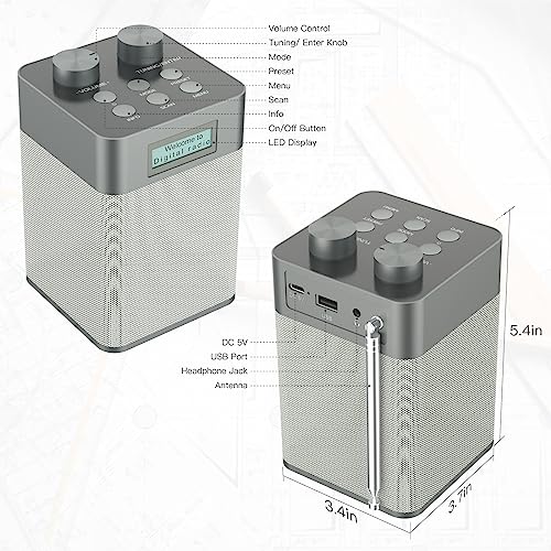 Portable Bluetooth DAB Radio with MP3 Player