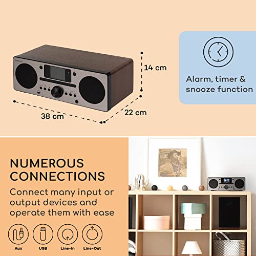 Auna Portable DAB Radio CD Player - Bluetooth, AUX