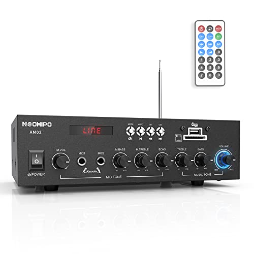 NEOHIPO Bluetooth 5.0 Stereo Receiver Amplifier