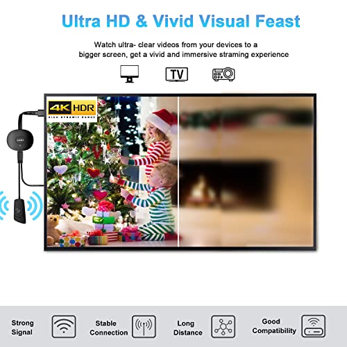 4K Wireless HDMI Dongle - iPhone/Android/Windows/PC to HD TV