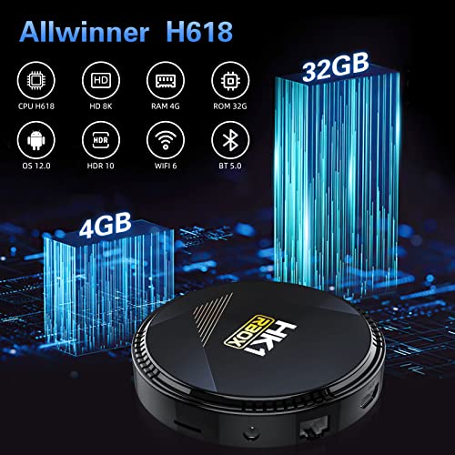 Android 12.0 TV Box with 4GB RAM, 32GB ROM