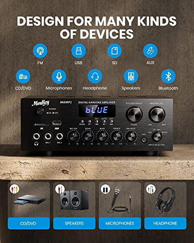 Moukey Bluetooth 5.0 Stereo Power Amplifier