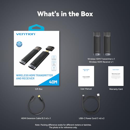 Portable Wireless HDMI Extender for Laptop/PC to Monitor/Projector