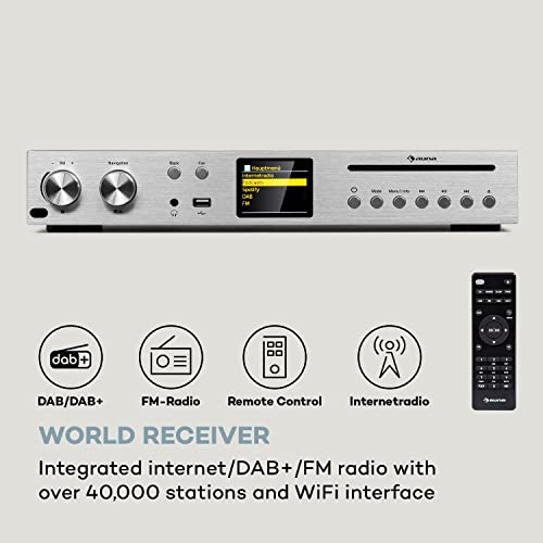 auna Star CD HiFi Receiver Silver