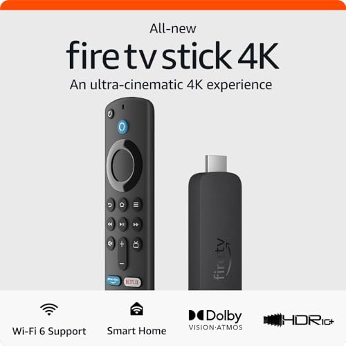 Amazon Fire TV Stick 4K: Wi-Fi 6, Dolby Vision/Atmos, HDR10+