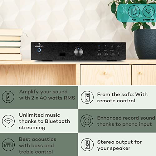 Auna Bluetooth Amplifier - Hi-Fi Stereo System
