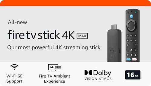 Amazon Fire TV Stick 4K Max - Stream with Wi-Fi 6E