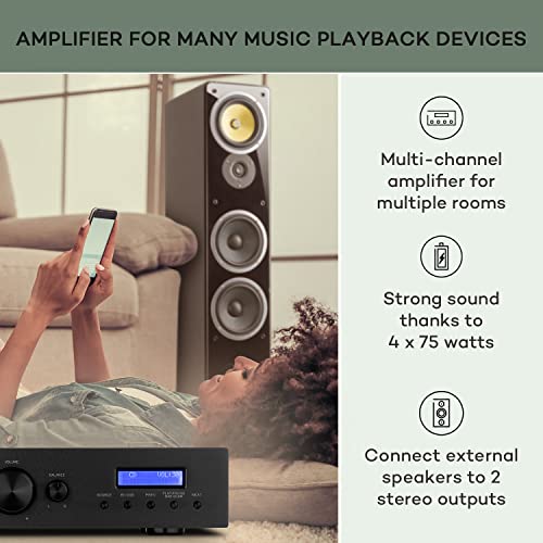 Bluetooth Amplifier Hifi with Bass & Treble Control