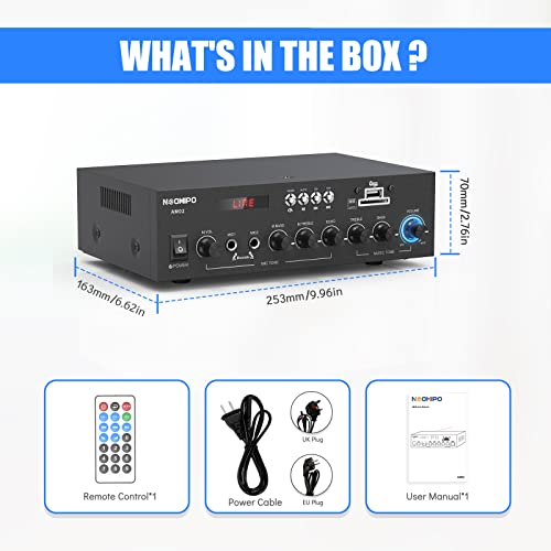 NEOHIPO Bluetooth 5.0 Stereo Receiver Amplifier