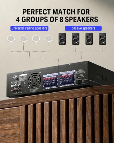 Donner 4-Channel Bluetooth Home Audio Amplifier Receiver