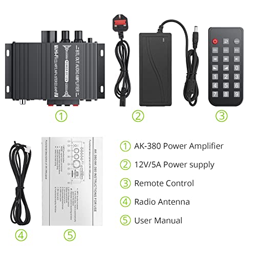 Bluetooth 5.0 Stereo Amplifier - 40W x 2