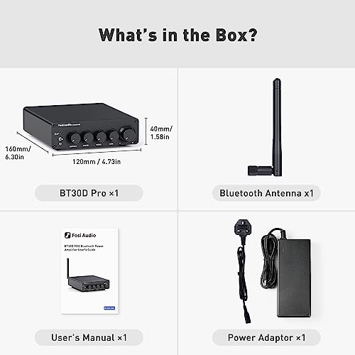 Fosi Audio BT30D Pro Bluetooth Hi-Fi Stereo Amplifier