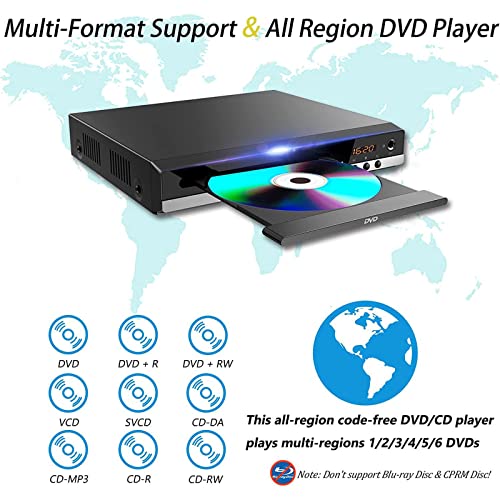 Yunnyp DVD Player: Smart TV Support, 1080P HDMI