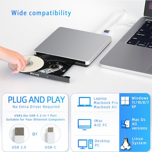 External Blu-ray Drive - USB 3.0 & Type-C