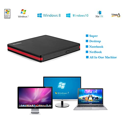 Portable USB 3.0 CD/DVD Rewriter for Multiple Systems