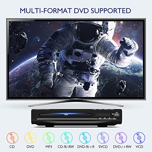 DBPOWER DVD Player - HD 1080p Upscaling, All-Region, USB