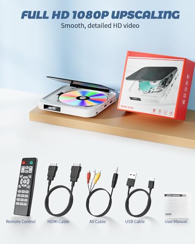 Compact HDMI DVD Player - All Region, 1080P HD