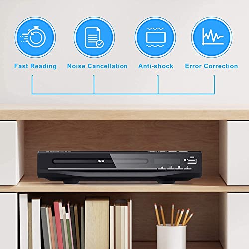 DBPOWER DVD Player - HD 1080p Upscaling, All-Region, USB