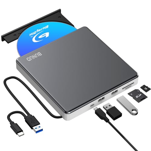 Blu-Ray Burner Writer with USB-C & USB 3.0