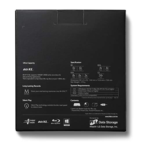 Hitachi-LG BP55 USB 2.0 Blu-Ray Drive - Black