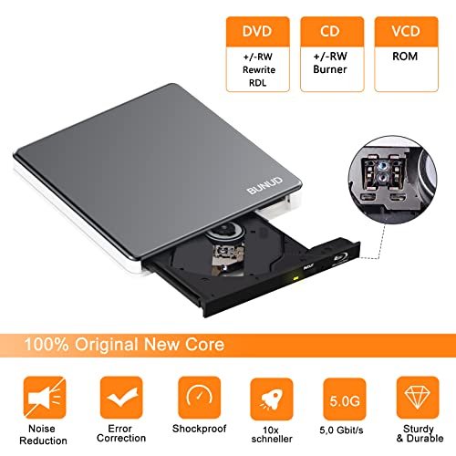 Blu-Ray Burner Writer with USB-C & USB 3.0