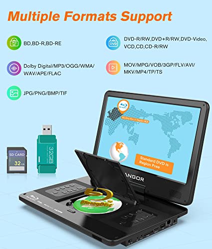 Portable 14" Blu Ray DVD Player with HDMI