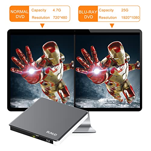 Blu-Ray Burner Writer with USB-C & USB 3.0