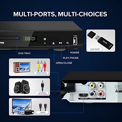 HD Blu-ray Player - HDMI/AV Output, USB Input
