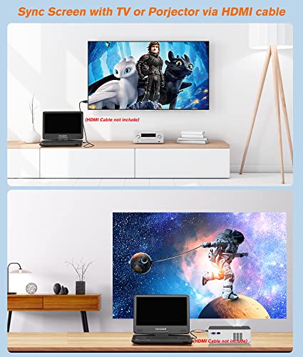 Portable 14" Blu Ray DVD Player with HDMI