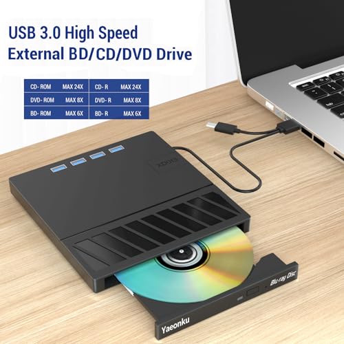 Yaeonku External Blu-ray DVD Drive: High-performance, Multi-functional