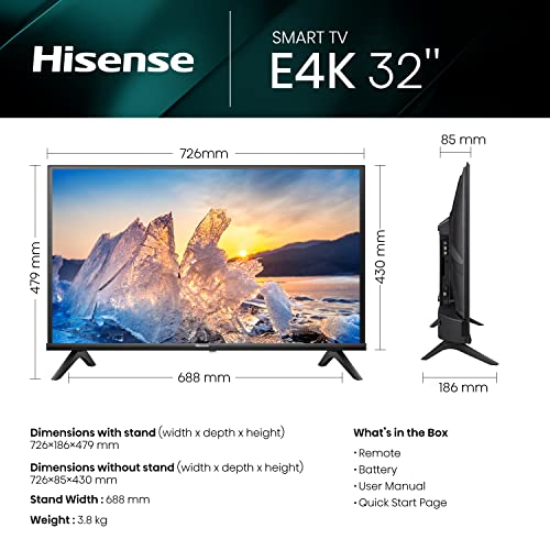 Hisense 32" HD Smart TV - Natural Enhancer, HDMI, Youtube