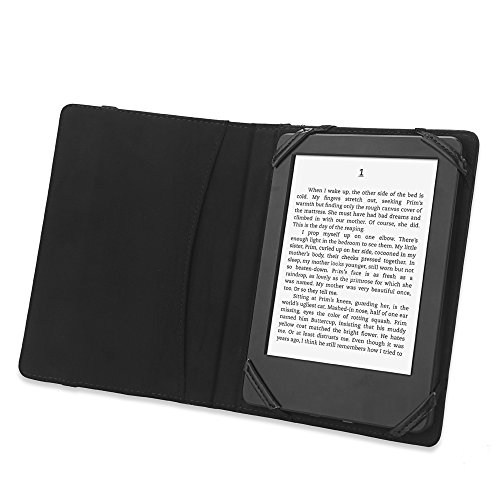 6" ebook Reader Book Style Pu Leather Case - Black