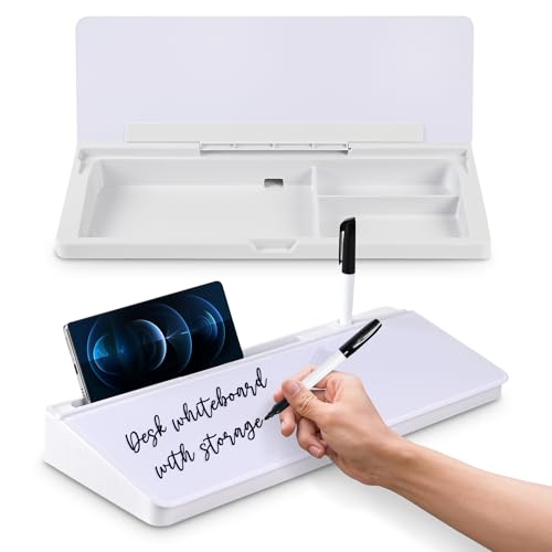 Desktop Glass Whiteboard Organizer with Pen and Eraser