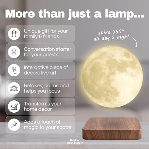 Levitating 3D Printed Moon Lamp - Unique Gift