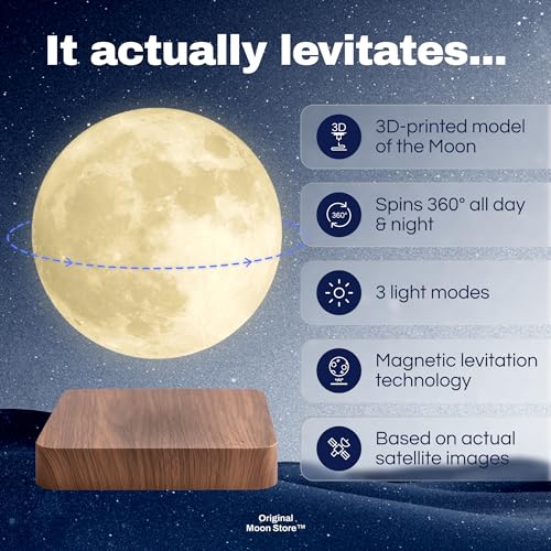 Levitating 3D Printed Moon Lamp - Unique Gift