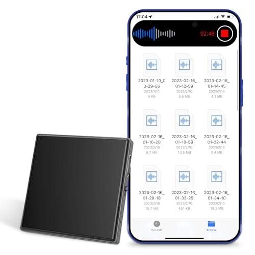 Compact 64GB Voice Recorder with 750 Hours Recording