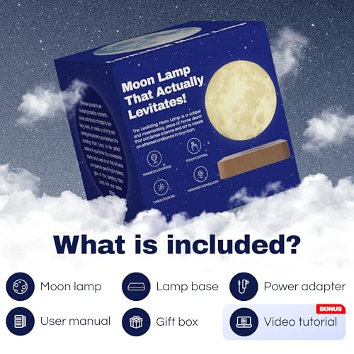 Levitating 3D Printed Moon Lamp - Unique Gift
