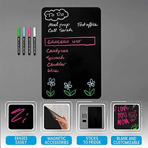 Weekly Planner Fridge Magnet with Neon Markers