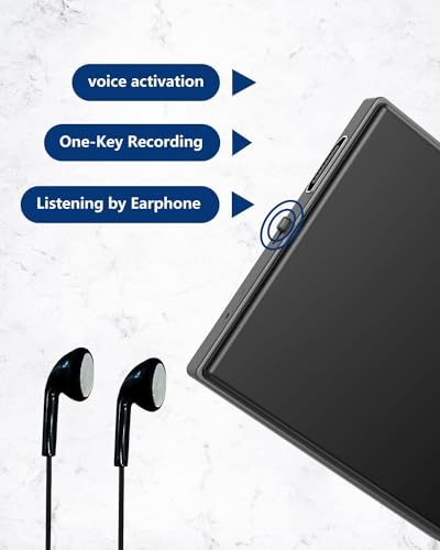 Compact 64GB Voice Recorder with 750 Hours Recording