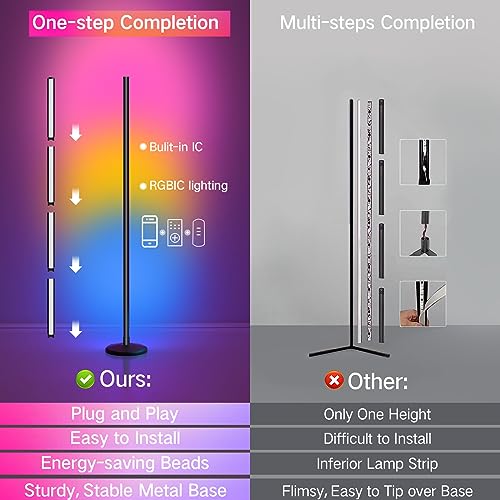 RGB Corner Floor Lamp with Remote & APP Control