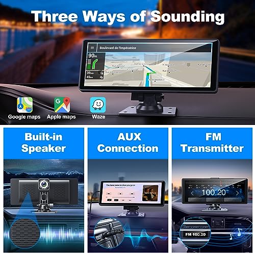 10.26" Carplay Screen with 4K Dashcam and Rear Camera