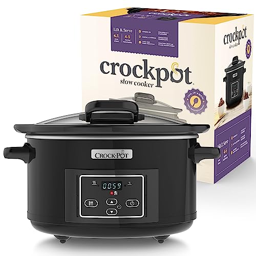 Digital Slow Cooker with Hinged Lid | Programmable Timer | 4.7 L