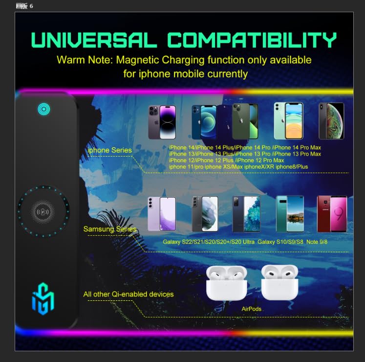 GIM Wireless Charging RGB Gaming Mouse Pad