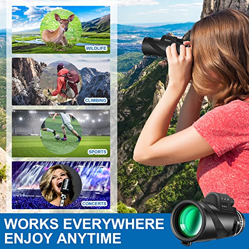 High Power 40X60 Monocular Telescope with Smartphone Holder