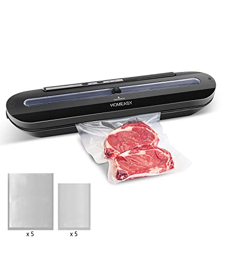 Homeasy Food Vacuum Sealer: One-Touch Sealing (Black)
